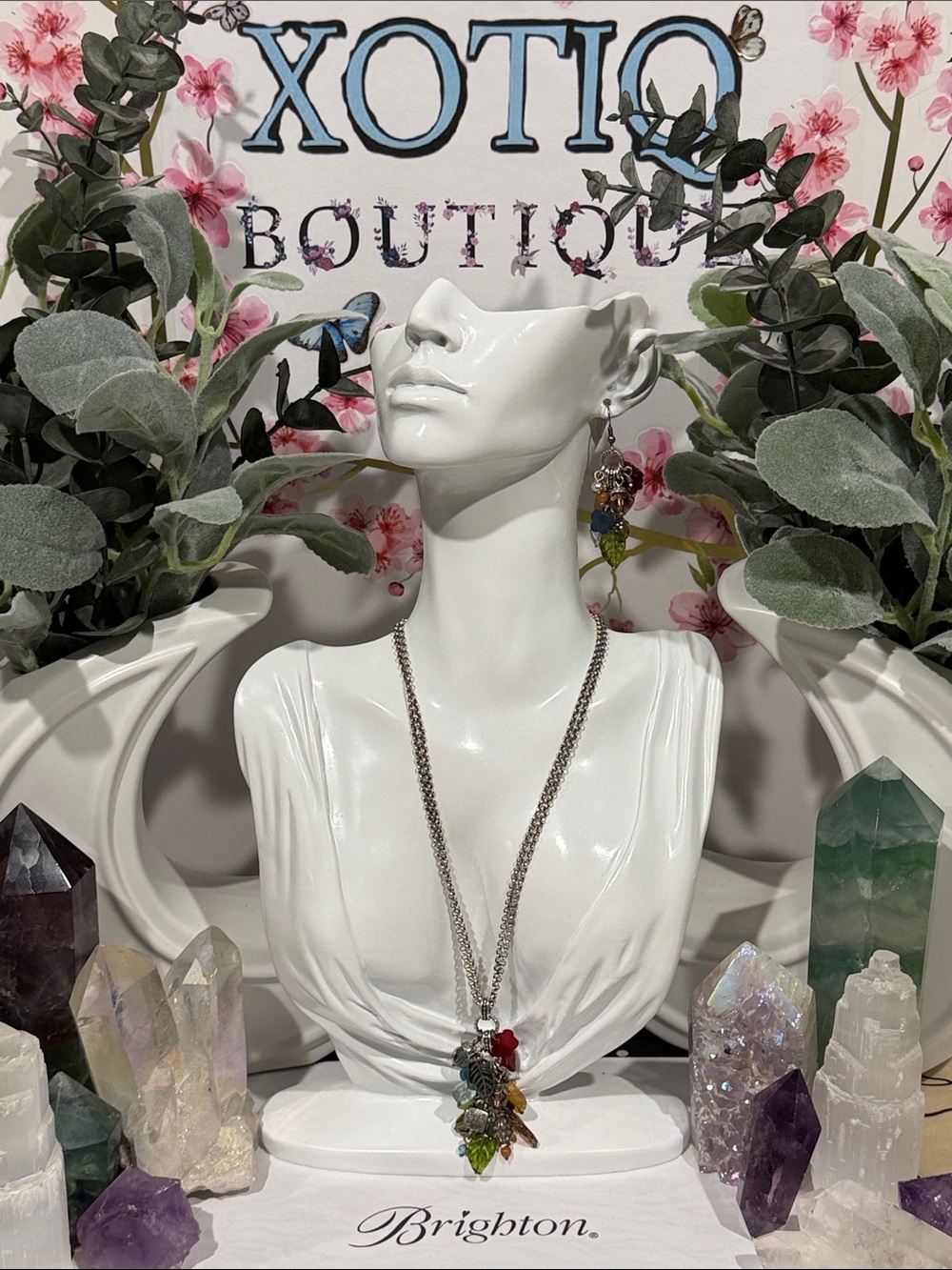 🆕🍂RARE SET Brighton ‘Autumn Fall’ Leaf Charm Necklace & Earrings Set